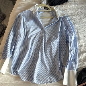 Blue Striped Shirt open back